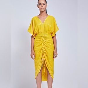 NWT Yellow Sequined Midi Dress